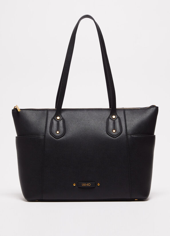 Bolsa De Hombro Liu Jo Eco-Friendly Mujer Negras | TXD-592804