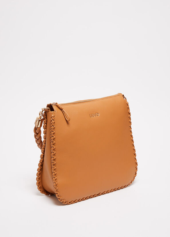 Bolsa De Hombro Liu Jo Eco-Friendly Shoulder Mujer Marrones Claro | IBY-086724