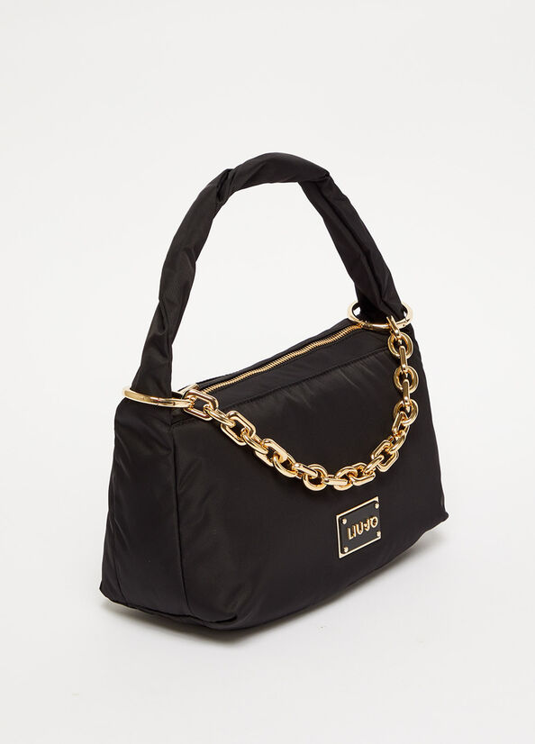 Bolsa De Hombro Liu Jo Shoulder With Charm Mujer Negras | OJB-982740