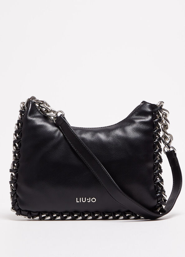 Bolsa De Hombro Liu Jo With Logo Mujer Negras | QRX-085742