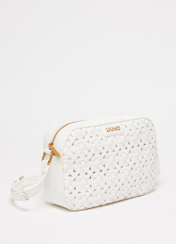 Bolsa De Hombro Liu Jo Woven With Logo Mujer Blancas | EGO-951346