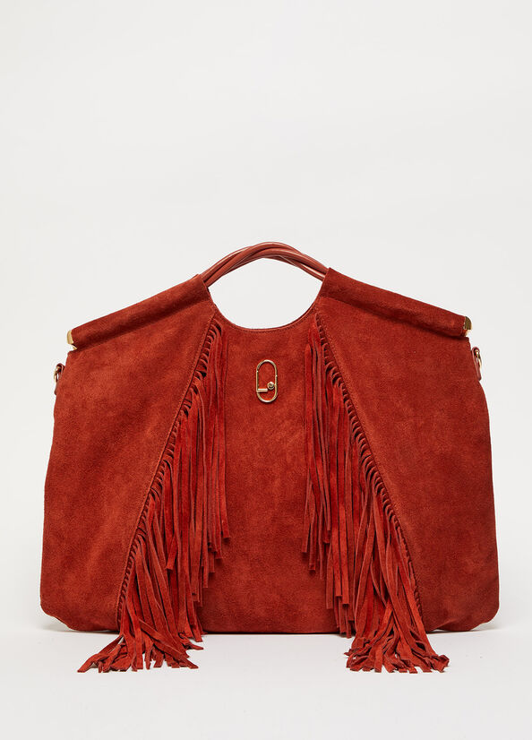 Bolsas De Mano Liu Jo LeatherWith Fringes Mujer Rojas | PNJ-691075