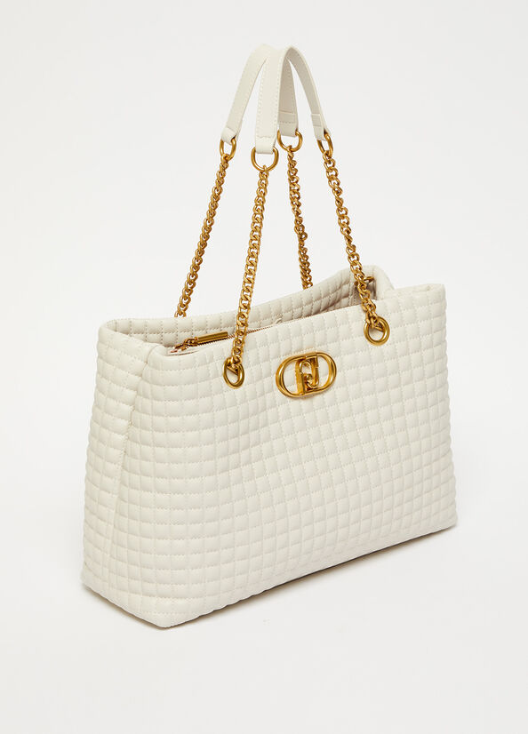 Bolsas De Mano Liu Jo Matelassé Mujer Beige | AQV-059864