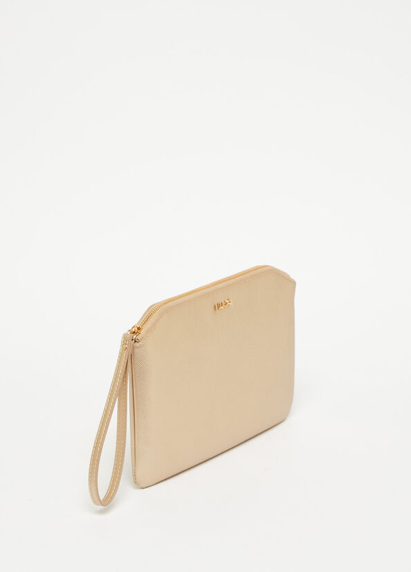 Bolso Clutch Liu Jo Eco-Friendly Mujer Doradas | CAH-490715