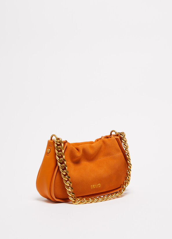 Bolso Clutch Liu Jo Gamuza With Logo Mujer Naranjas | OBP-345689