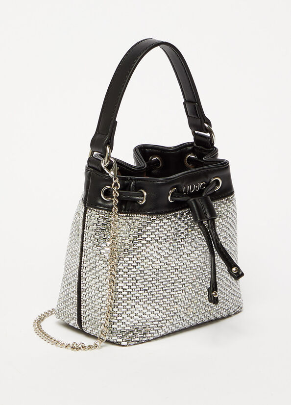 Bolso Saco Liu Jo With Rhinestones Mujer Negras | FCR-329518