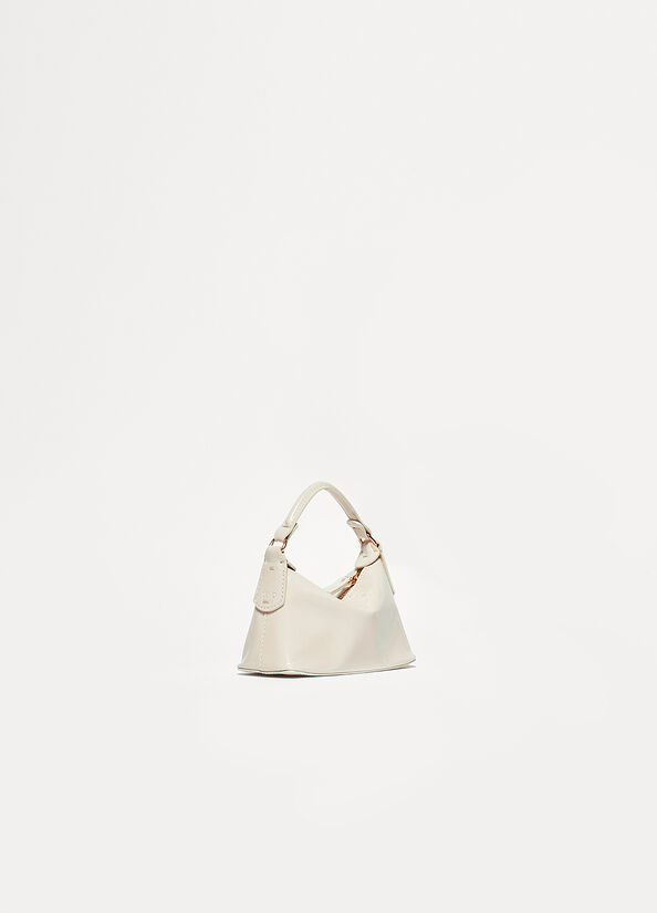 Bolsos Cruzados Liu Jo Charol Cuero Micro Hobo Mujer Blancas | QUW-956021