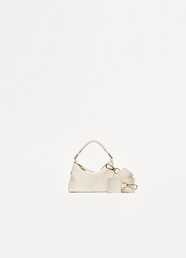 Bolsos Cruzados Liu Jo Charol Cuero Micro Hobo Mujer Blancas | QUW-956021