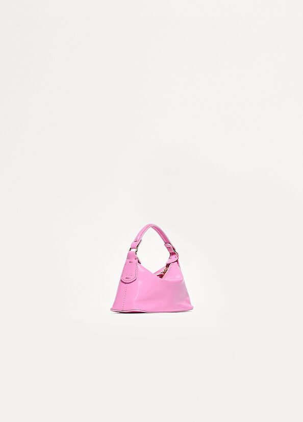 Bolsos Cruzados Liu Jo Charol Cuero Micro Hobo Mujer Rosas | STE-218749