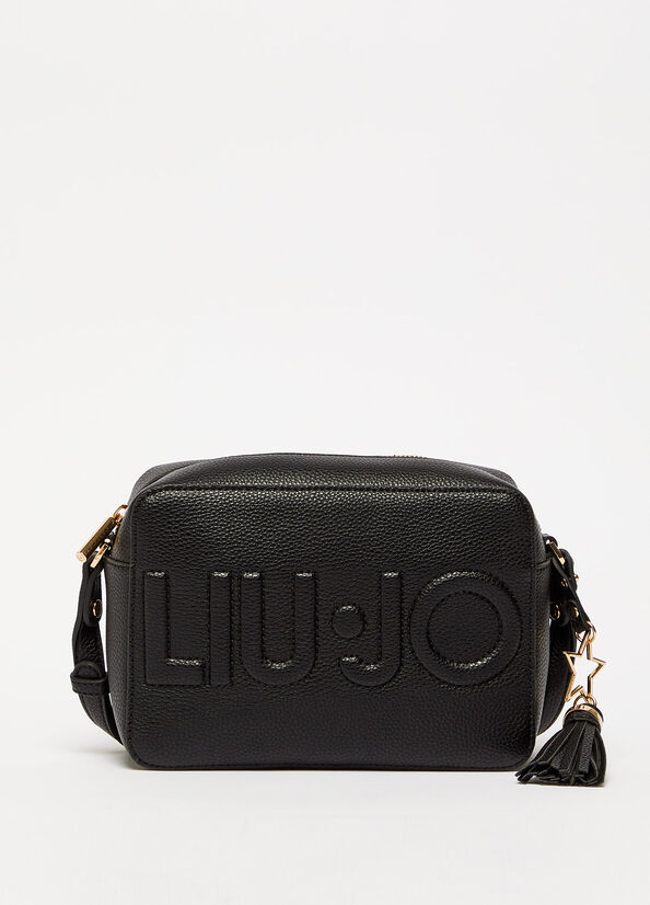 Bolsos Cruzados Liu Jo Crossbody With Maxi Logo Mujer Negras | KTY-327156