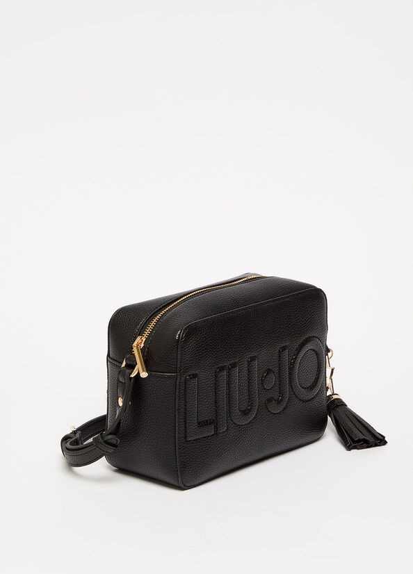 Bolsos Cruzados Liu Jo Crossbody With Maxi Logo Mujer Negras | KTY-327156