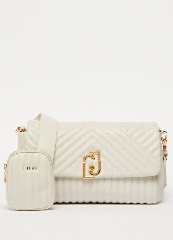 Bolsos Cruzados Liu Jo Eco-Friendly Acolchado Mujer Beige | WCJ-039478