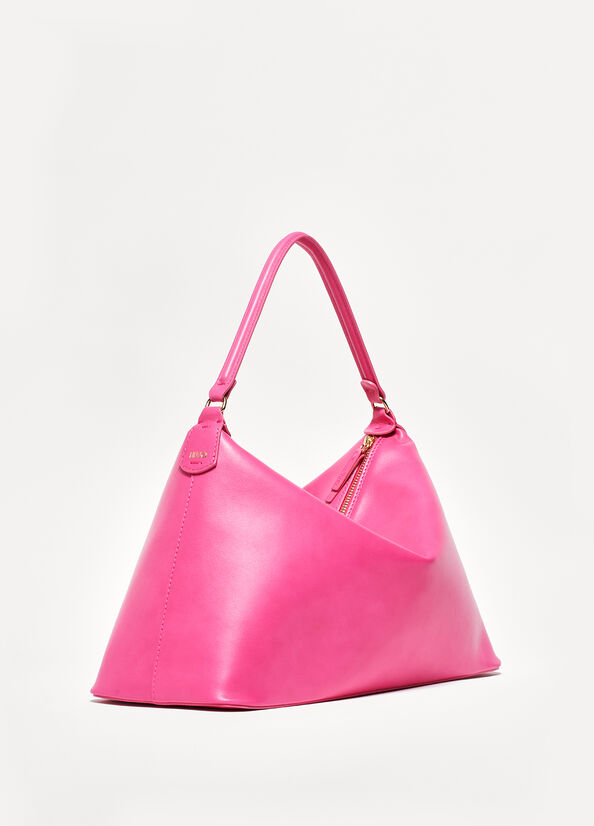 Bolsos Cruzados Liu Jo Genuine Cuero Large Hobo Mujer Fucsia | EHC-084675