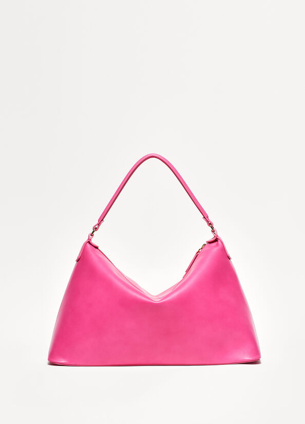 Bolsos Cruzados Liu Jo Genuine Cuero Large Hobo Mujer Fucsia | EHC-084675