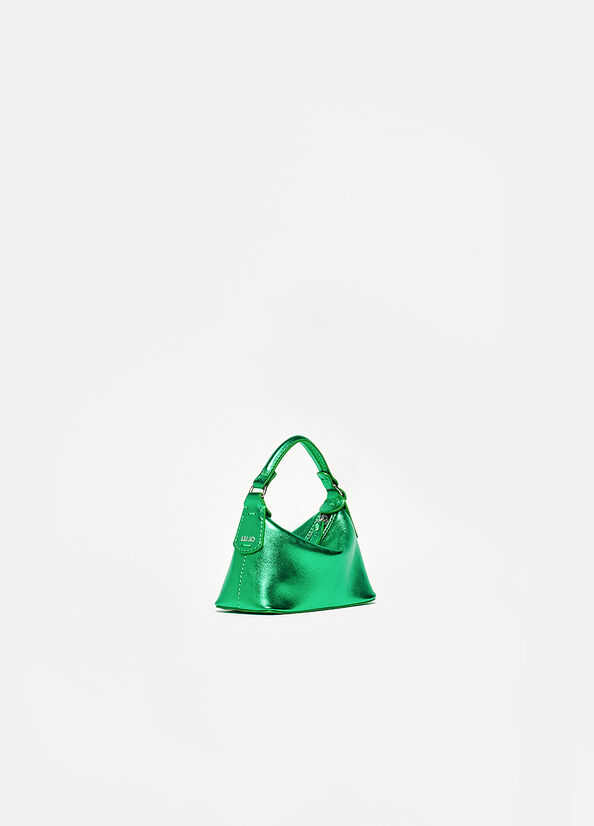 Bolsos Cruzados Liu Jo Laminated Cuero Micro Hobo Mujer Turquesa Verde | SNP-739145