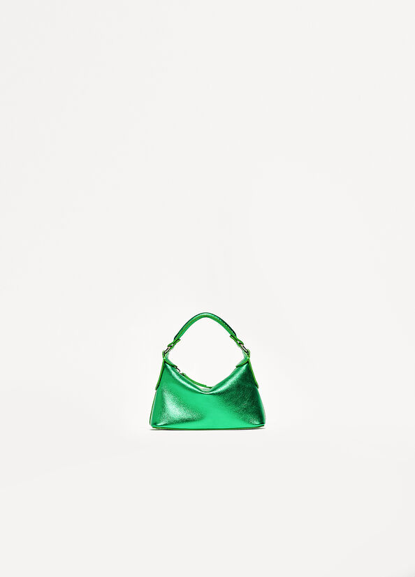 Bolsos Cruzados Liu Jo Laminated Cuero Micro Hobo Mujer Turquesa Verde | SNP-739145