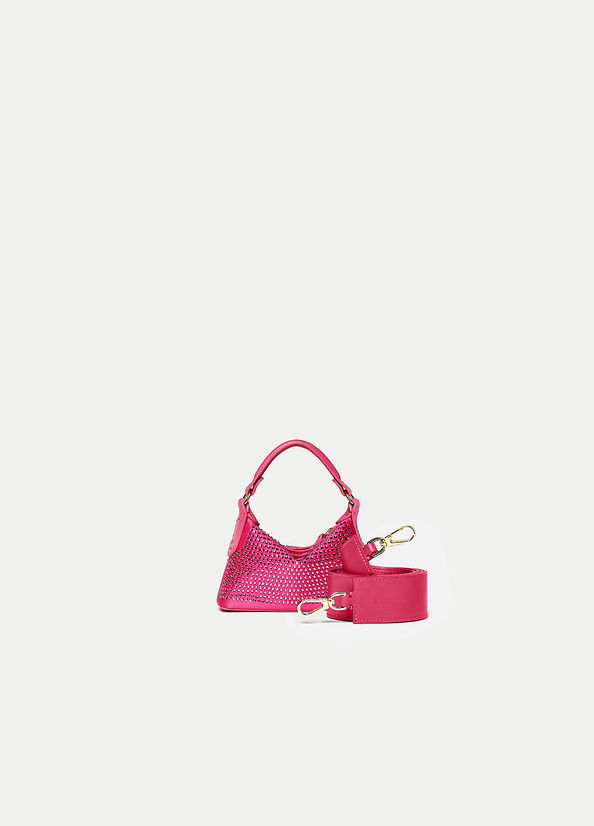 Bolsos Cruzados Liu Jo Micro Hobo With Gemstones Mujer Fucsia | CHZ-714086