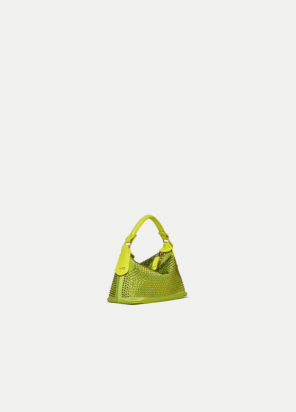 Bolsos Cruzados Liu Jo Micro Hobo With Gemstones Mujer Verde Claro | FKP-531940