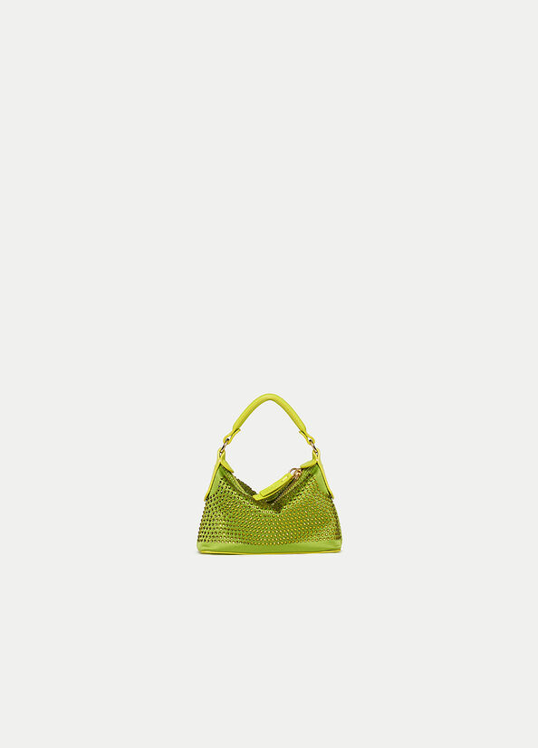 Bolsos Cruzados Liu Jo Micro Hobo With Gemstones Mujer Verde Claro | FKP-531940