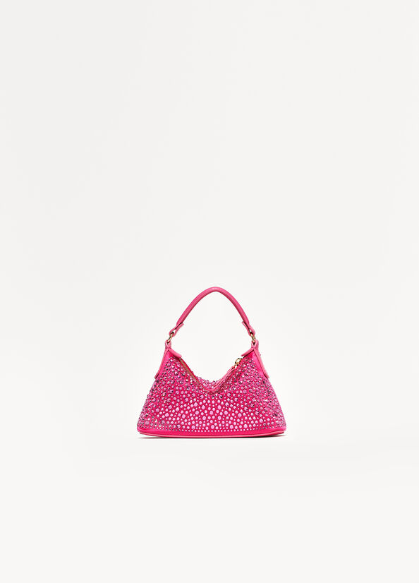 Bolsos Cruzados Liu Jo Mini Hobo With Gemstones Mujer Fucsia | KZE-275193