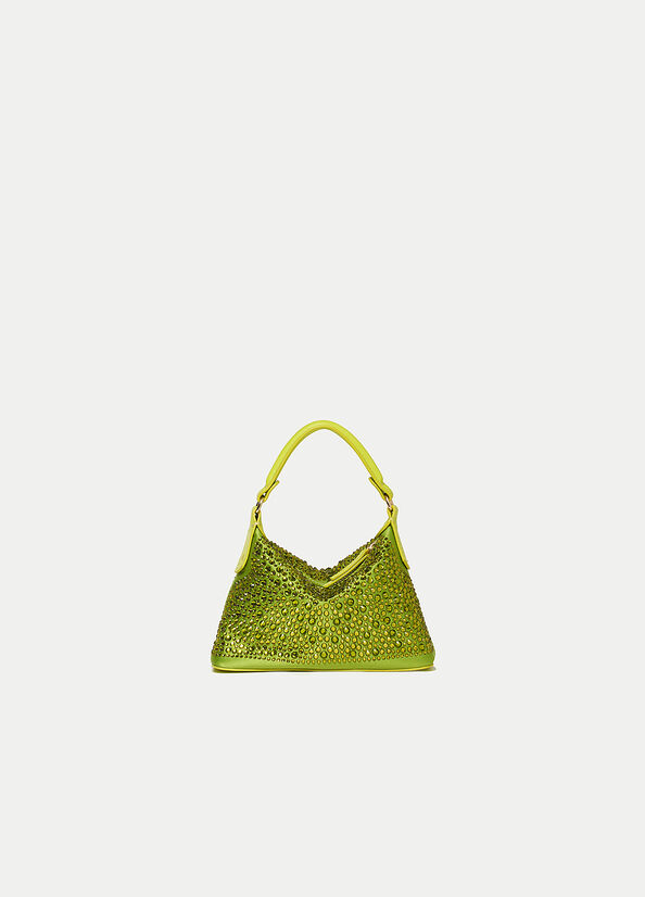 Bolsos Cruzados Liu Jo Mini Hobo With Gemstones Mujer Verde Claro | VKN-872460