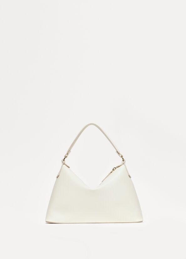 Bolsos Cruzados Liu Jo Small Hobo In Cuero Mujer Blancas | IFV-908235