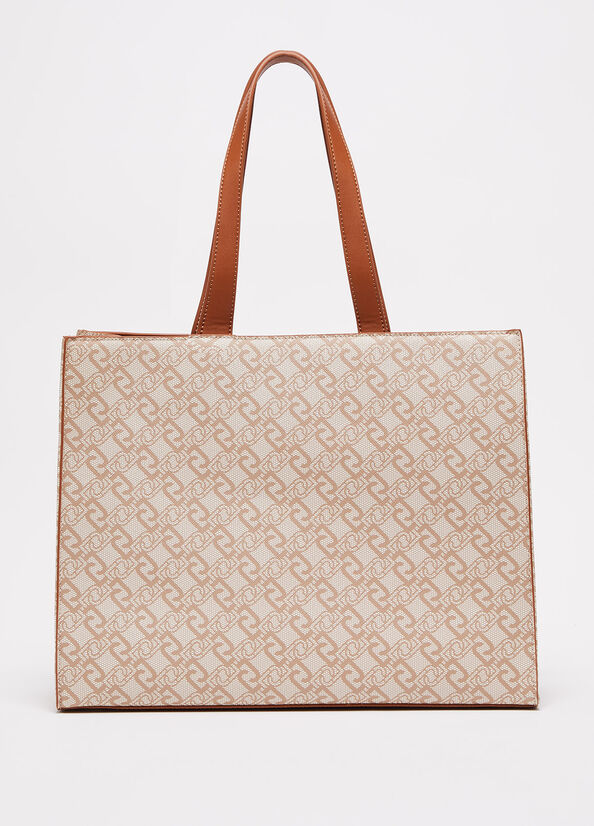 Bolsos Shopper Liu Jo Eco-FriendlyWith Print Mujer Beige | GCZ-470621