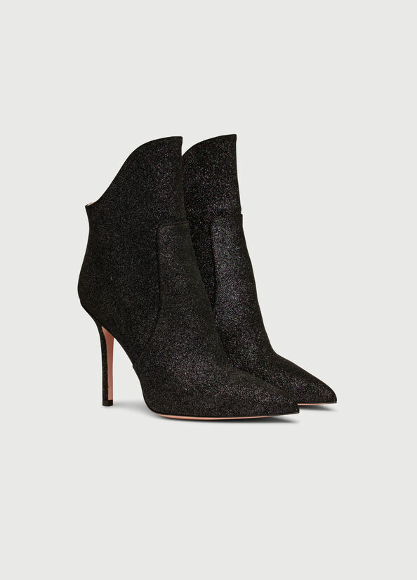 Botines Liu Jo Glitter With Stiletto Heel Mujer Negras | ZVG-837529