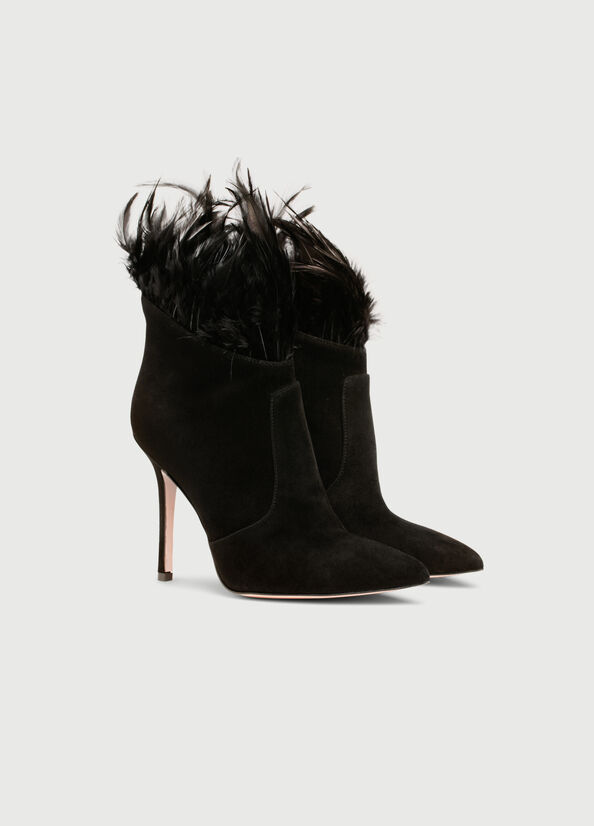 Botines Liu Jo With Heel And Feathers Mujer Negras | AFZ-937084