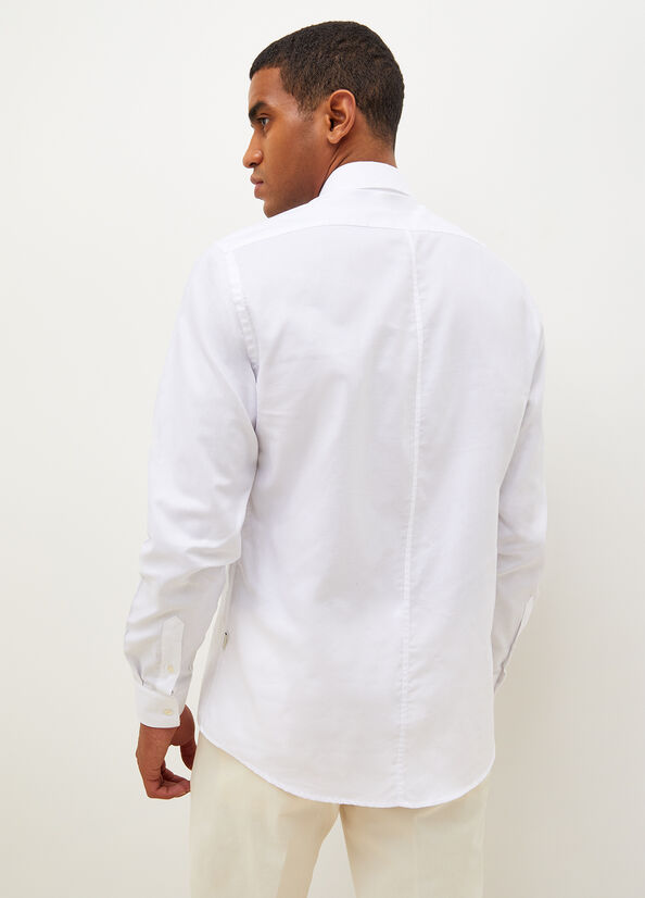 Camisas Liu Jo Button Down With Embroidery Detail Hombre Blancas | BRP-897561