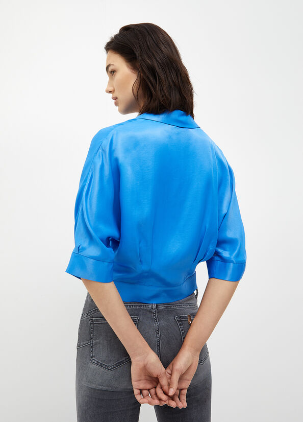 Camisas Liu Jo Eco-Friendly Mujer Azules Claro | GEB-418327