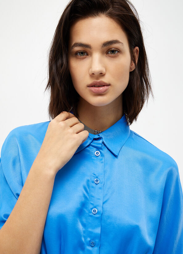 Camisas Liu Jo Eco-Friendly Mujer Azules Claro | GEB-418327