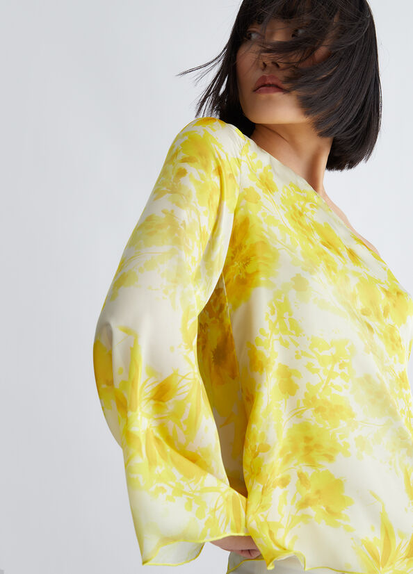 Camisas Liu Jo Floral Blouse Mujer Amarillo | WUZ-947231