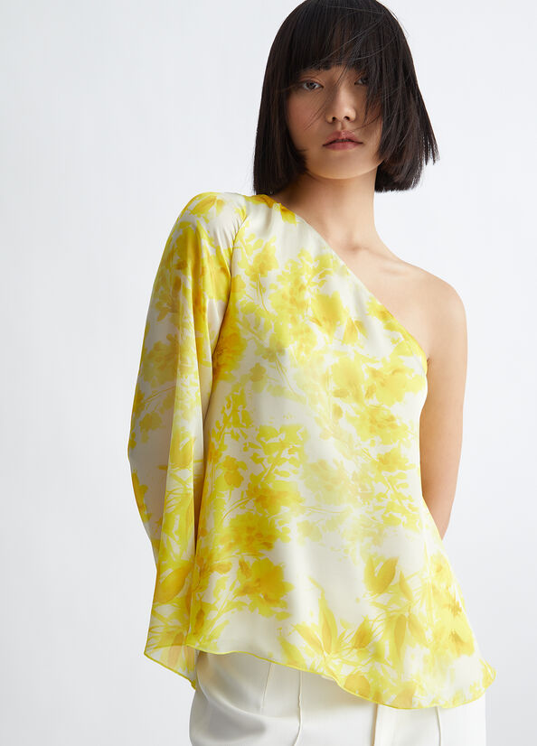 Camisas Liu Jo Floral Blouse Mujer Amarillo | WUZ-947231