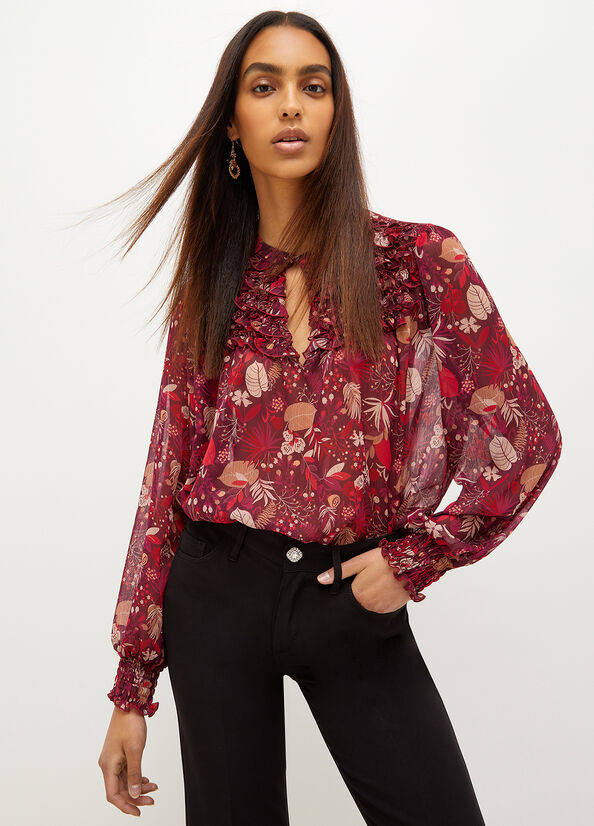 Camisas Liu Jo Floral Crepon Blouse Mujer Rosas | LAZ-863714