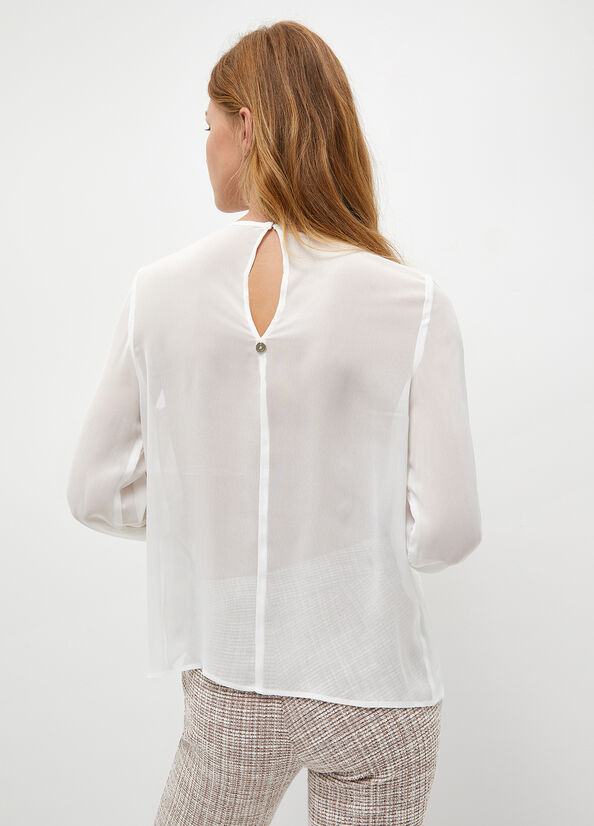 Camisas Liu Jo Georgette Blouse Mujer Blancas | GHU-382750