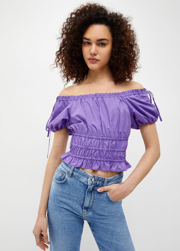 Camisas Liu Jo Poplin Blouse Mujer Moradas | OLJ-825734