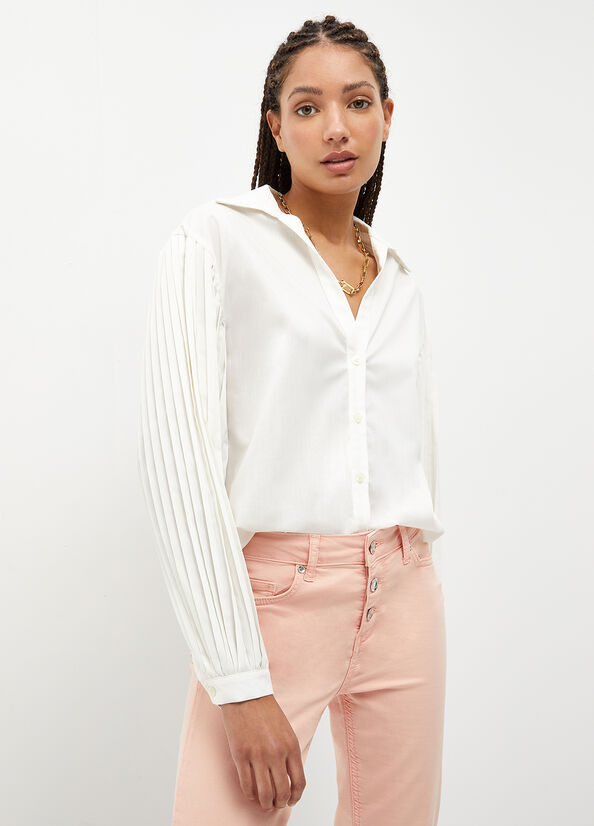 Camisas Liu Jo Poplin Mujer Blancas | KEY-370154