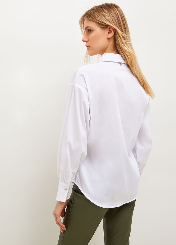 Camisas Liu Jo Poplin Mujer Blancas | MUP-258106