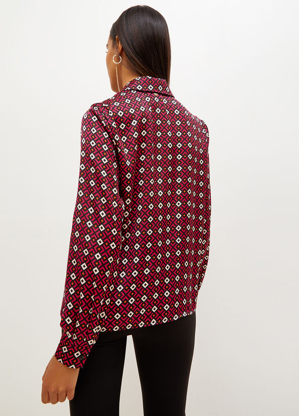 Camisas Liu Jo With Geometric Print Mujer Rojas | OTH-189754