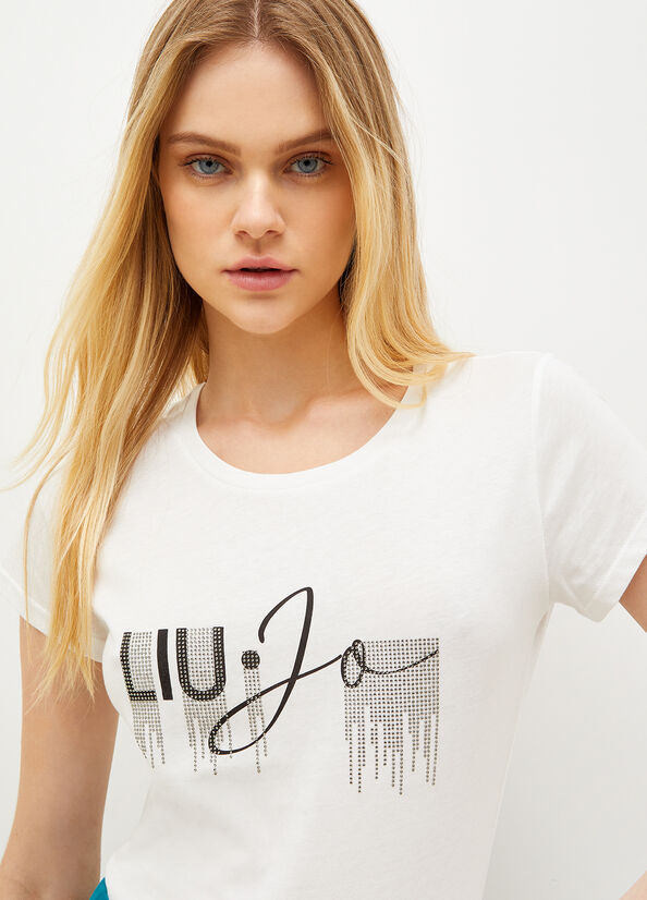 Camiseta Liu Jo Eco-Friendly Mujer Blancas | DTJ-609482