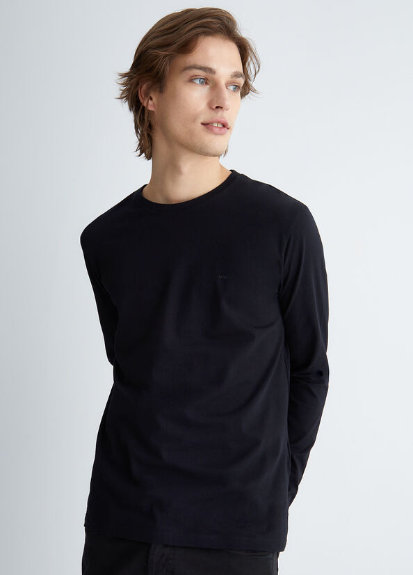 Camiseta Liu Jo Long Sleeve Hombre Negras | BHZ-437891