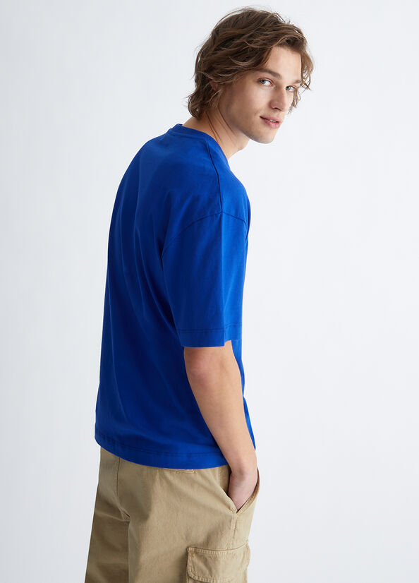 Camiseta Liu Jo With Logo Hombre Azul Real Azules | FOW-203864