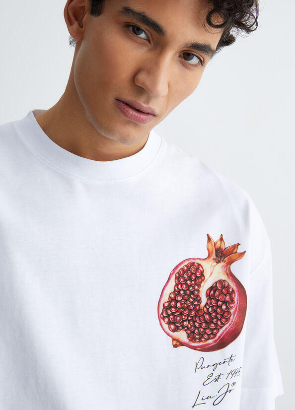 Camiseta Liu Jo With Pomegranate Hombre Blancas | EGM-160435