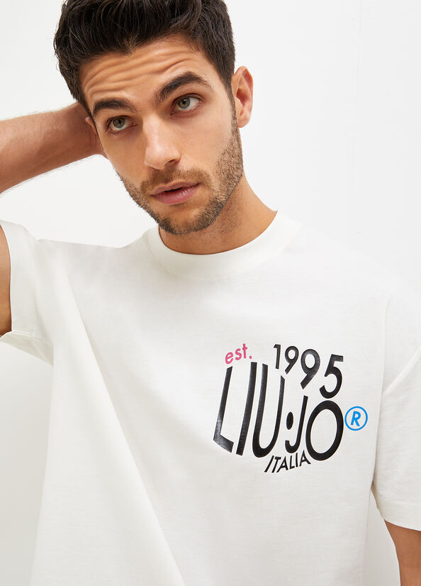 Camiseta Liu Jo With Print Hombre Blancas | ENV-136485