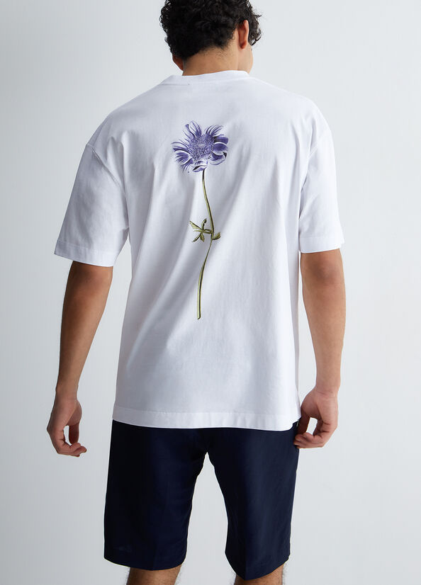 Camiseta Liu Jo With Tulip On The Back Hombre Blancas | SMB-235086