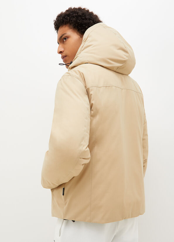 Chaquetas Liu Jo Acolchado With Hood Hombre Beige | OWU-483702