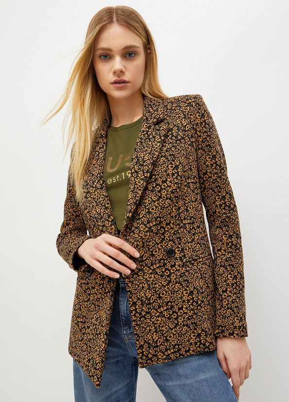 Chaquetas Liu Jo Animal-Print Jersey Blazer Mujer Cobra | FTY-530964