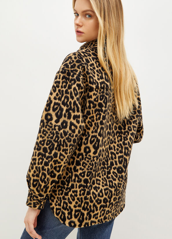 Chaquetas Liu Jo Animal Print Over With Rhinestones Mujer Marrones | BHS-412980