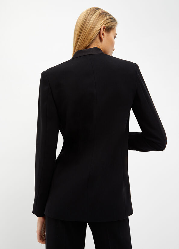 Chaquetas Liu Jo Crepe Blazer Mujer Negras | MGJ-307216